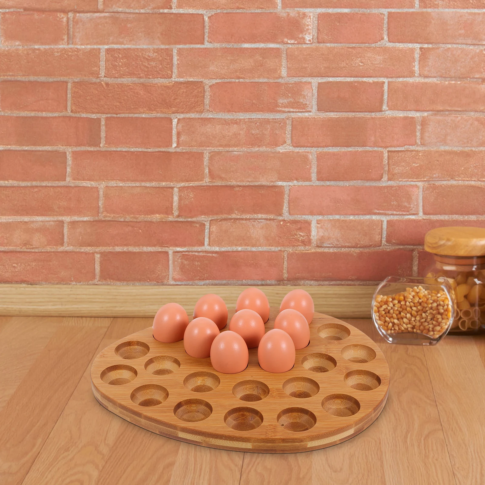 

Wooden Rack Holder Natural Wood SpaceSaving Kitchen Organizer Tray Storage Multifunctional Egg Plate Collector Wooden Egg Tray
