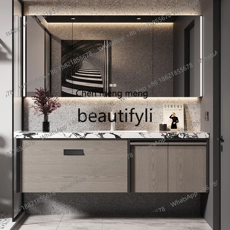 

C Slate seamless ceramic integrated basin, bathroom cabinet, washbasin, sink, washbasin cabinet with pull basket