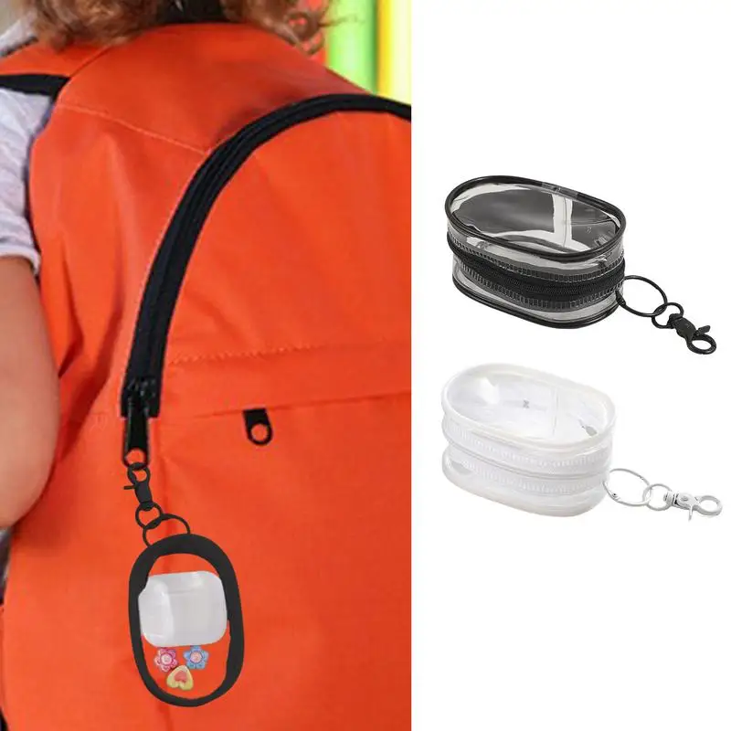 Monederos y bolsas para estudiantes, bolsa transparente para auriculares, llavero con anillo de suspensión para graduación, cumpleaños y Día de los niños