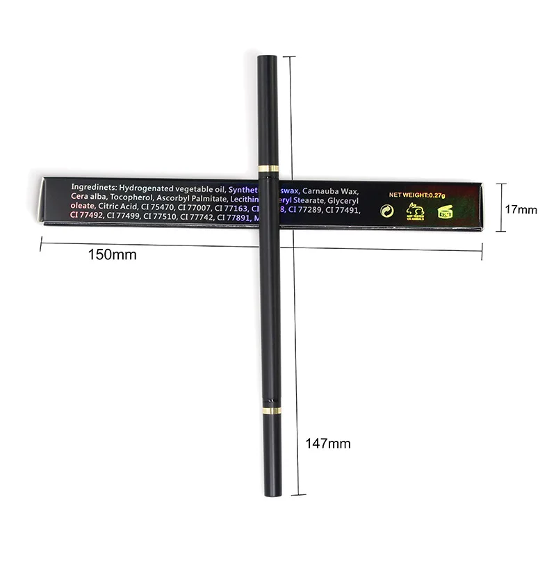 Ołówek do brwi Private Label Ultra-cienki 6-kolorowy automatyczny pisak do brwi z szczoteczką Dwustronny, nie wymagający ostrzenia, neutralny ołówek do brwi