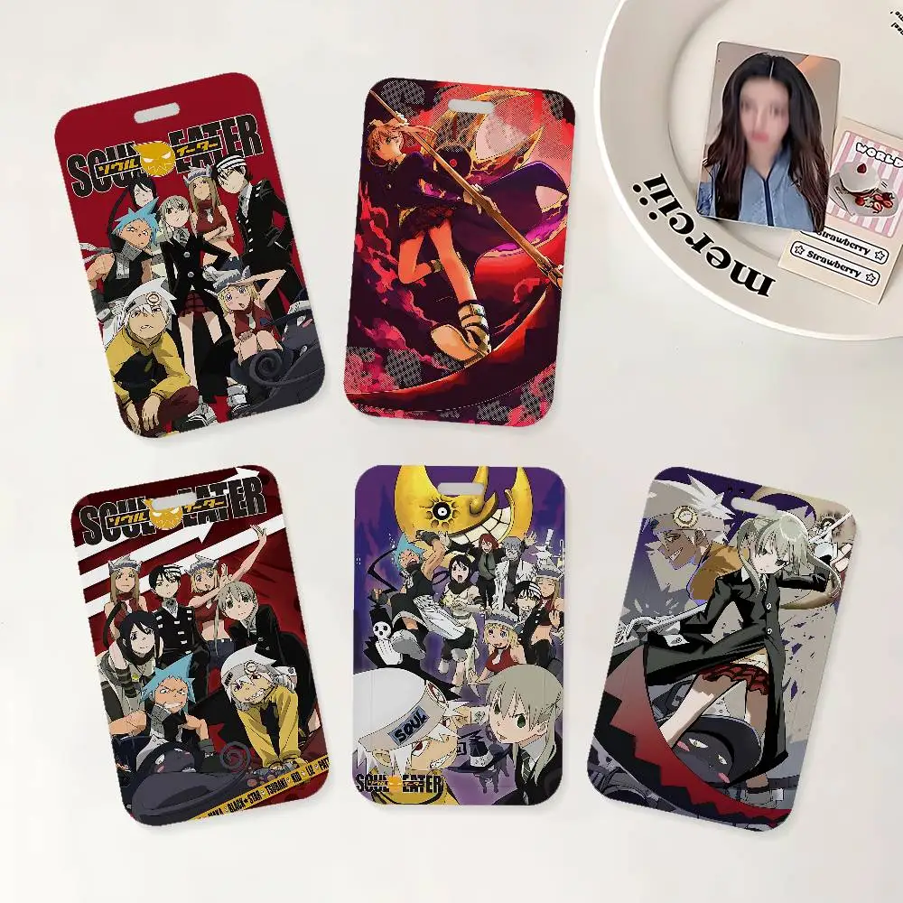 Anime S-SOUL E-EATER ID Badge Holder With Lanyard Neck Strap For Office School Name Card Credentials Case