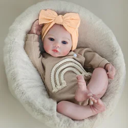 50CM Realistic Finished Meadow Bebe Reborn Baby Doll Full Body Vinyl Girl Body Handmade Art Doll Toy Christmas Gift