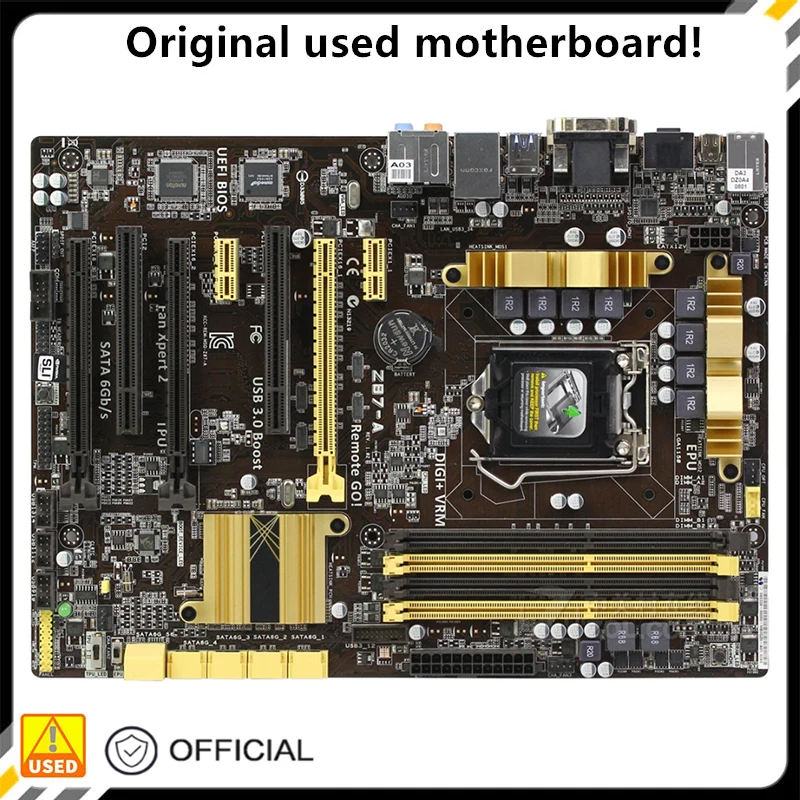 

For Z87-A Desktop Motherboard Z87 LGA 1150 For Core i7 i5 i3 DDR3 SATA3 USB3.0 Original Used Mainboard