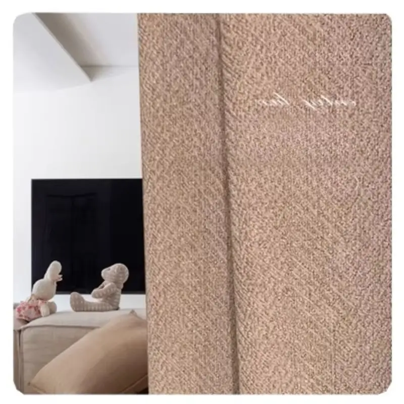 

Cotton and Linen Cream Blackout Luxury Curtains for Living Room Bedroom Dining Custom Classic Coffee Brown White Tulle Decor