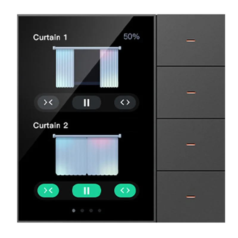 

M16K-4Pcs 3.5 Inch Wall Switch Touch Screen 4 Groups Switch 8-Way Scene Radar Sensor Dimming Switch Curtain Tuya Zigbee A