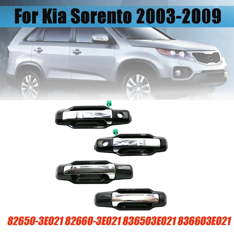 

4 шт. наружная дверная ручка для Kia Sorento 03-09 82650-3E021 82660-3E021 836503E021 836603E021, передняя, задняя, левая/правая
