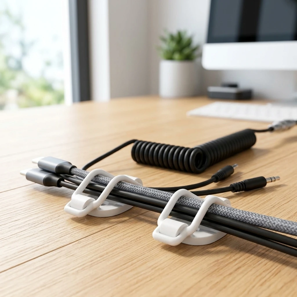 10 Pack Cable Organizers Flexible Silicone Wire Holders for Desk Office Home Car USB Type C Cord Management Accessories