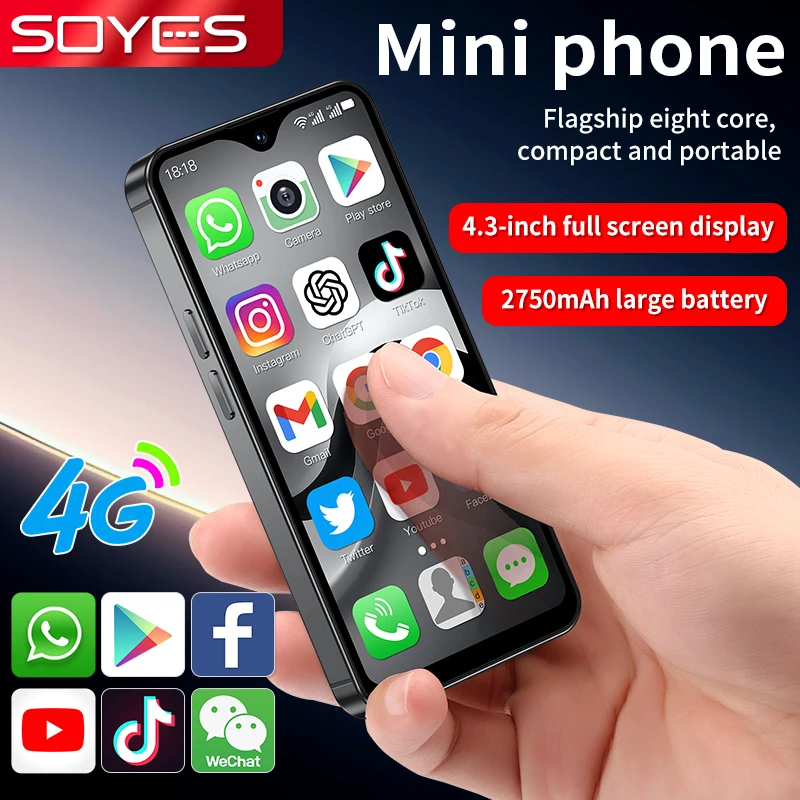 هاتف ذكي صغير SOYES F9 Max 4G LTE يعمل بنظام أندرويد 12 ثماني النواة 4.3 بوصة 6 جيجابايت + 128 جيجابايت هاتف محمول 2750 مللي أمبير في الساعة من النوع C OTG معرف الوجه #2