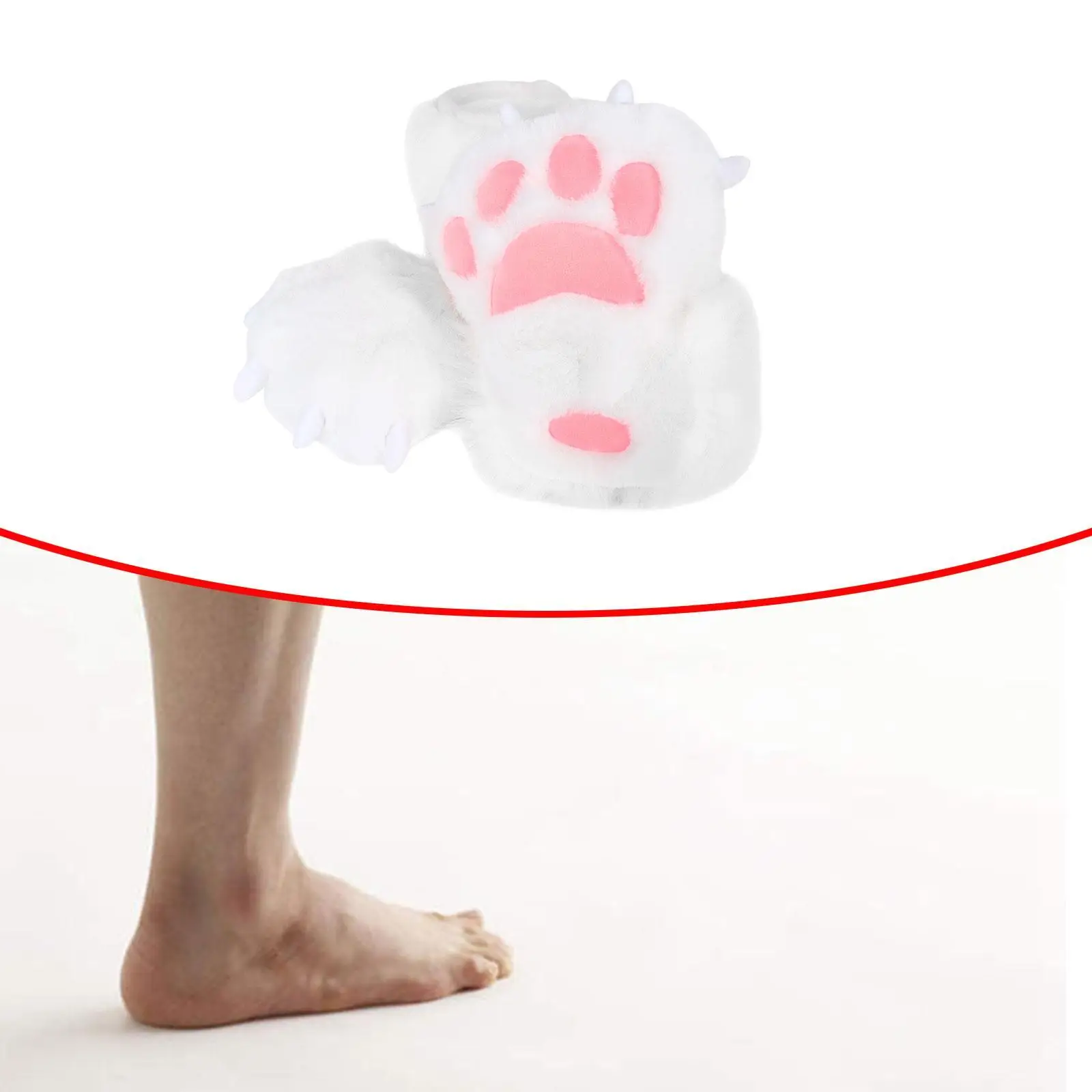 Fuzzy Animal Paw Slippers Cosplay Animal Claw Shoes for Birthday Gifts Dress up