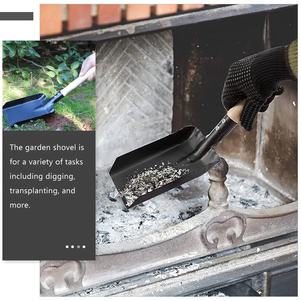 

Wood Handle Lightweight Sturdy Gardening Tool Family Planting Outdoor Use Fireplace Ash Coal Shovel