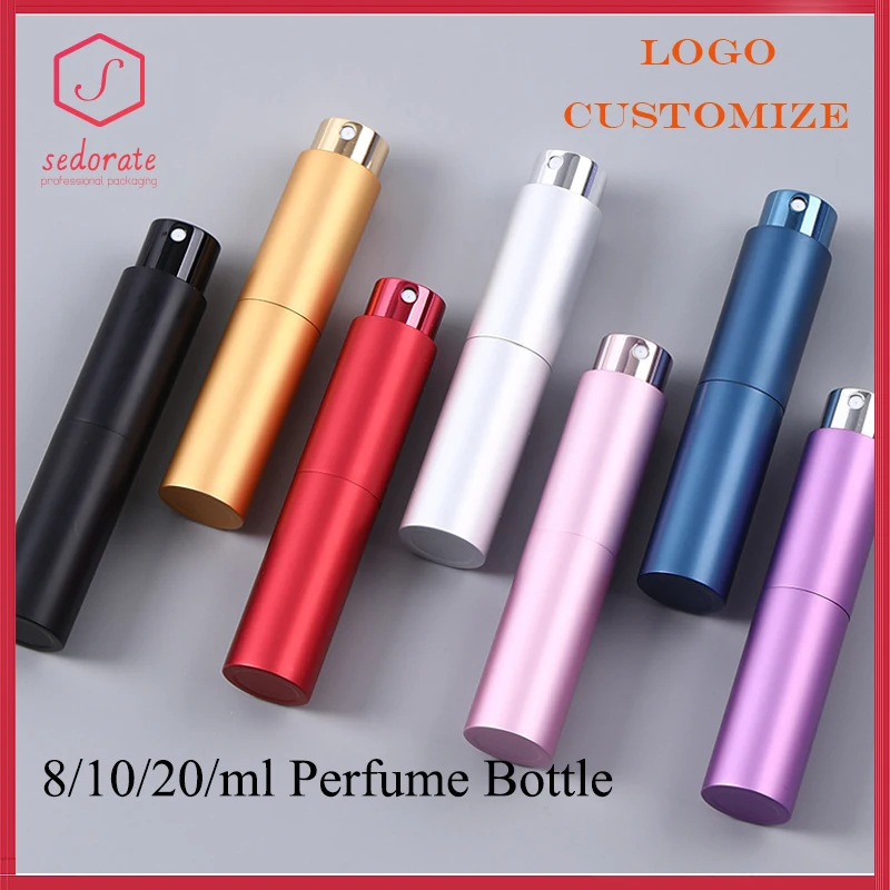 5/10/20/50pcs Aluminum Glass Perfume Spray Refill Bottle 8ml 10ml 20ml Travel Atomizer Perfume Bottles Cosmetic Container 70801