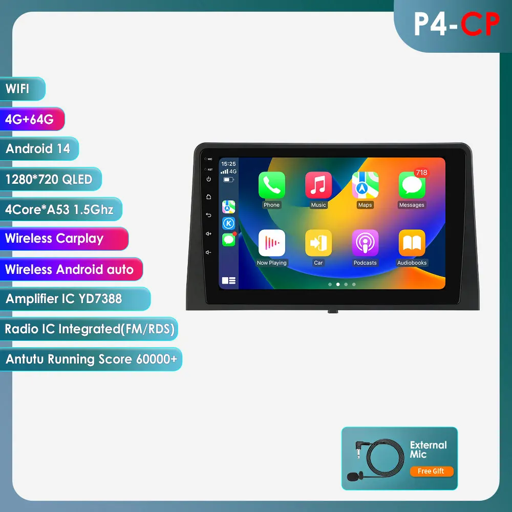 2DIN Android 14 autoradio voor Citroen Berlingo 2019 Peugeot Partner Rifter 2020 Opel Combo Carplay 360 camera multimediaspeler GPS navigatie stereo audio 9"7862 head unit 4G WIFI SWC RDS