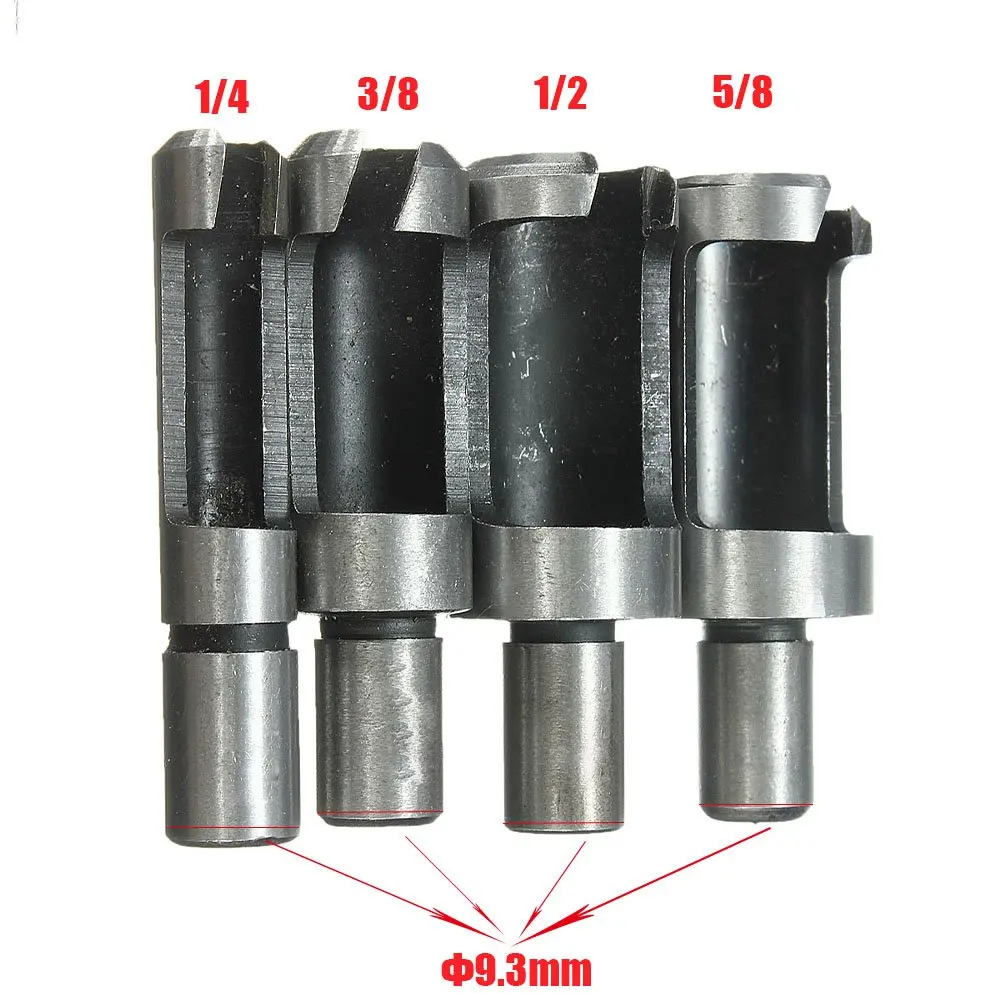 8 Uds HSS tipo garra cónica cortador de madera brocas 5/8 "1/2" 3/8 "1/4 "broca de corcho para carpintería cónica recta y cónica