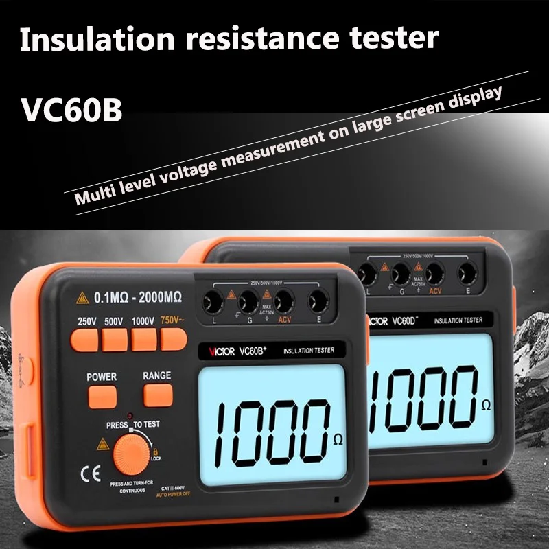 VICTOR тест сопротивления изоляции, цифровой мегомметр VC60B/НОВЫЙ VC60B + интеллектуальный детектор, измеритель встряхивания электрика 500 В VICTOR тест сопротивления изоляции, цифровой мегомметр VC60B/НОВЫЙ VC60B + интеллектуальный детектор, измеритель встряхивания электрика 500 В