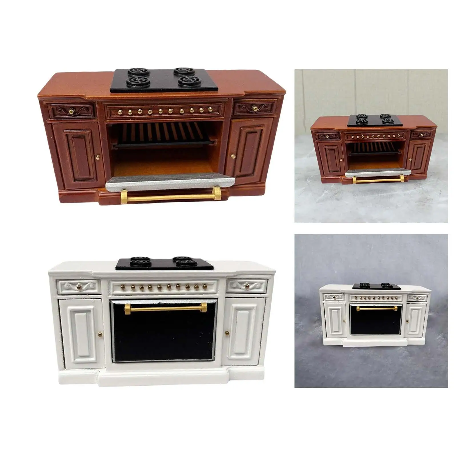 1:12 Scale Dollhouse Wood Cooker Micro Landscape Doll House Furniture for Decor