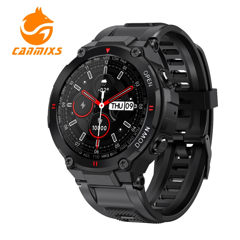 CanMixs K22 Smart Watch Men 2022 Bluetooth Call Music IP67 Waterproof Heart Rate 400mah Smartwatch Support Clock Fitness Tracker