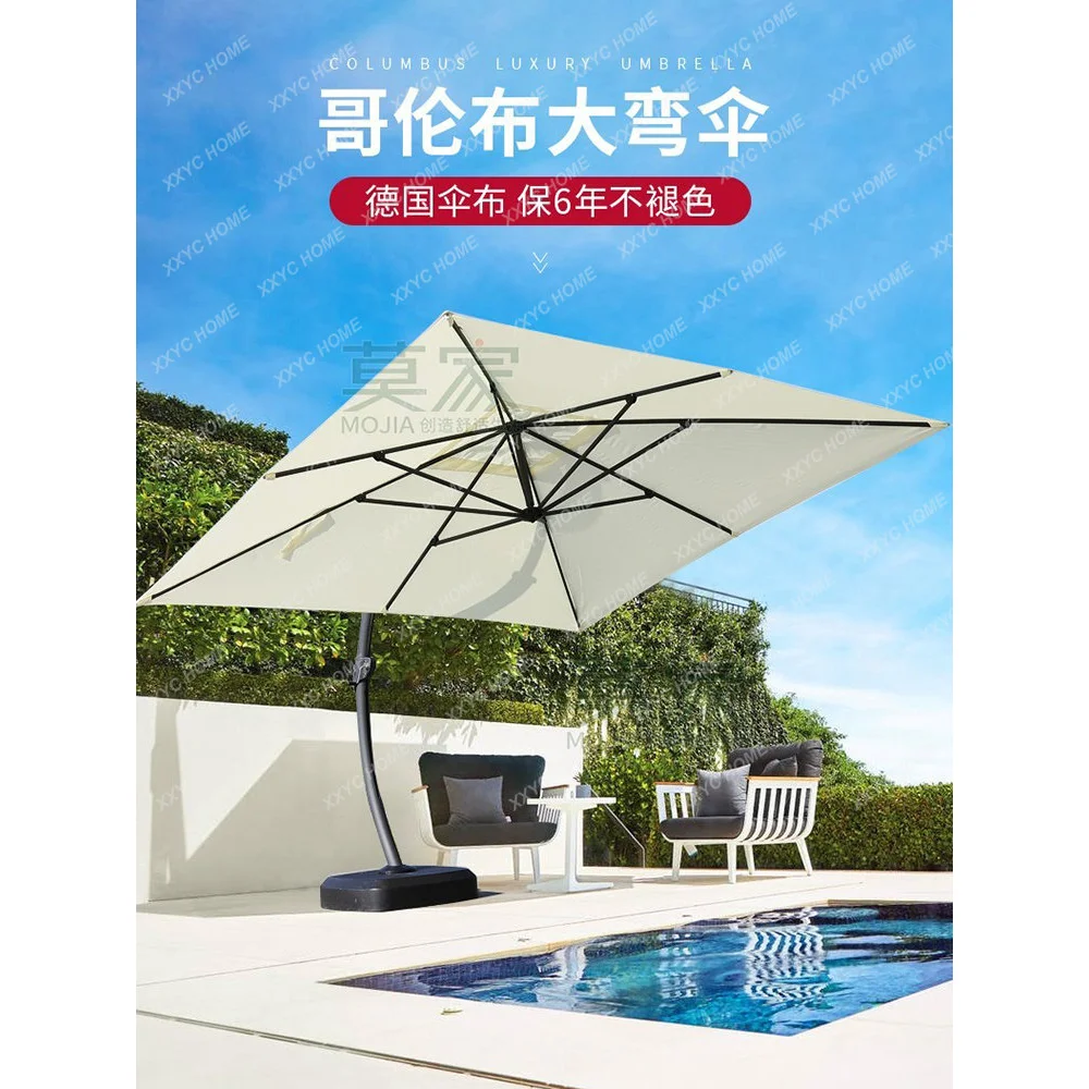 

Outdoor Sunshade Large Commercial Roman Umbrella European-Style Large Curved Rod Umbrella Outdoor Courtyard Sun Umbrella 3.5 M