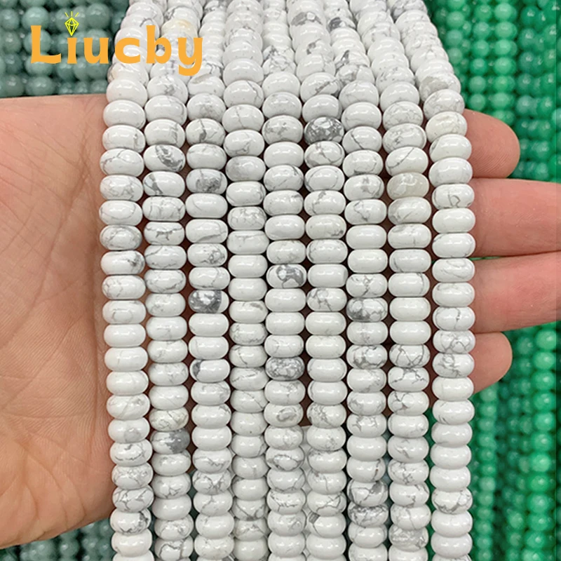 Natural stone Imported white abacus turquoise Loose beads Handmade for Jewelry Making DIY Necklace Charm Bracelet 15