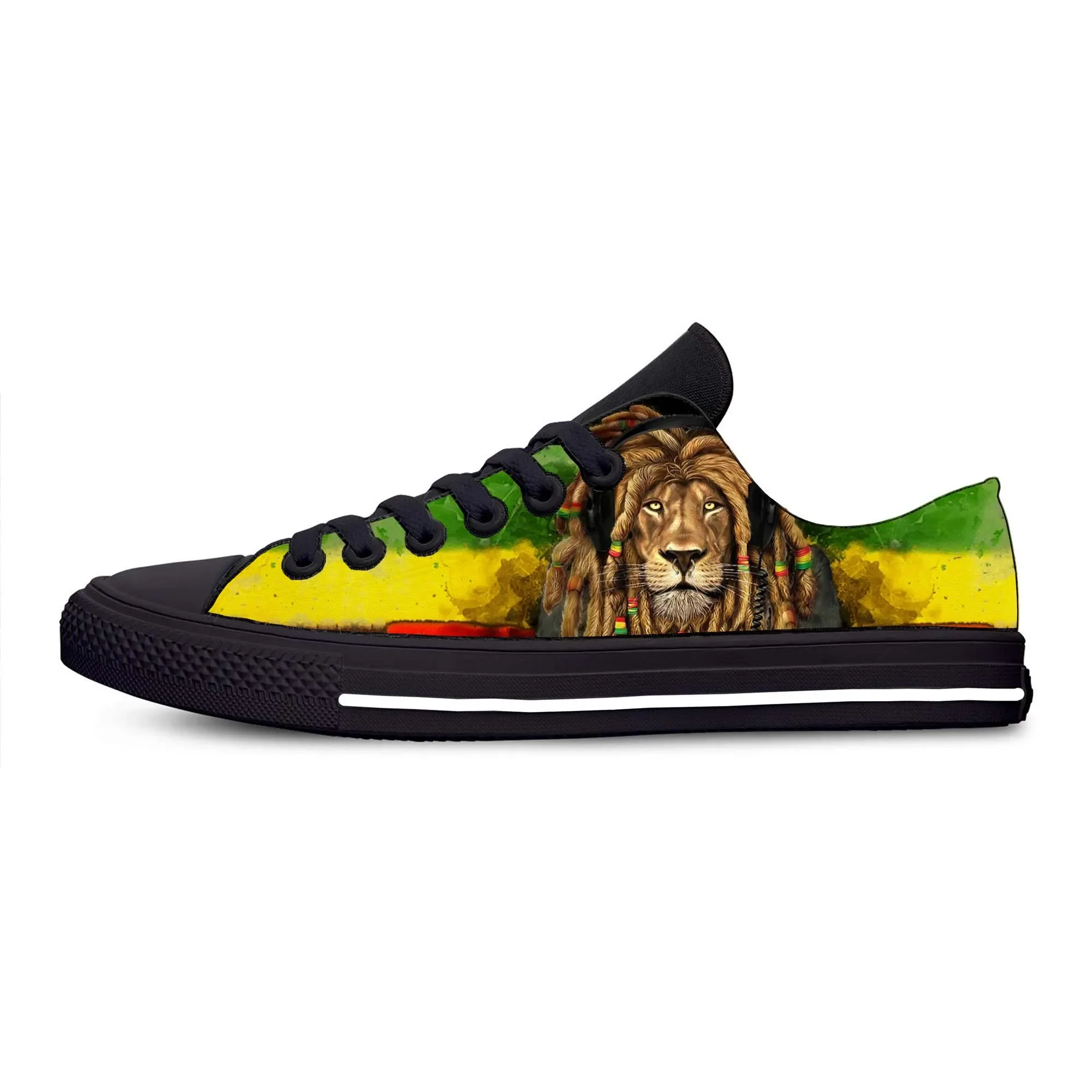 Hot Reggae Rastafarian Rasta Rastafari Lion of Judah Casual Shoes Breathable Men Women Sneakers Custom  Low Top Board Shoes