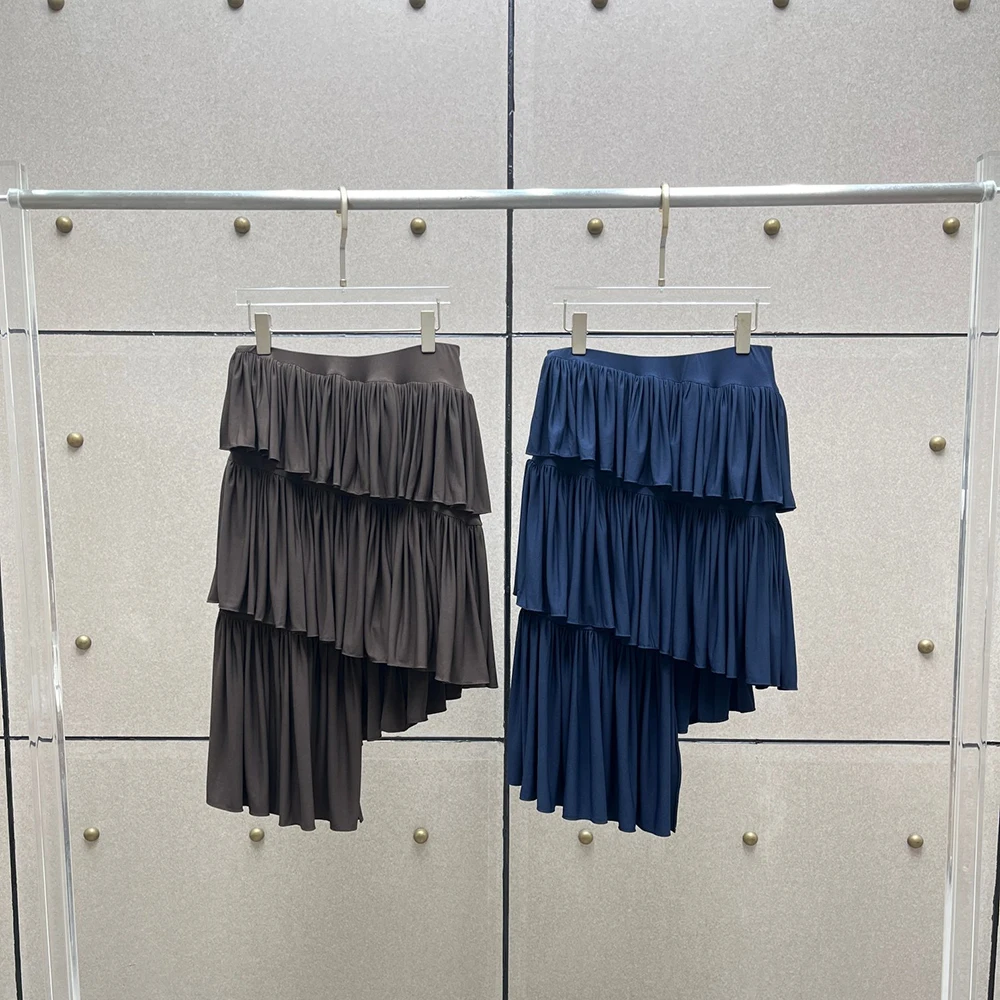 

Y2K Asymmetric Design Women's Skirt with Cascading Ruffles Elegant Commuter Straight Skirt for Summer 2025 Fashion Trend