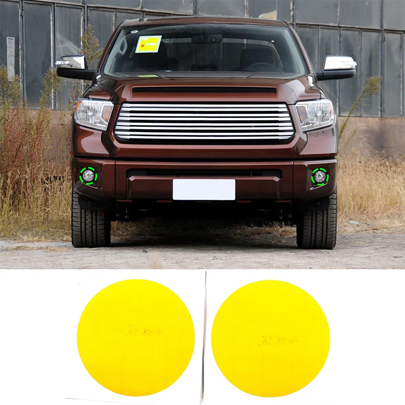 

For Toyota Tundra 2014-2021 Car Front Fog Lights Lights Film Sticker Trim PVC Exterior Accessories 2 Pcs