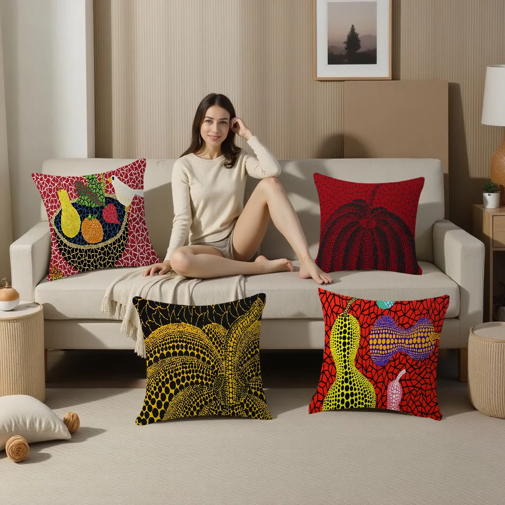 Yayoi Kusama Office Cushion Pillowcase Car Cushion Cover45X45CM Lumbar Pillowcase Sofa Pillowcover