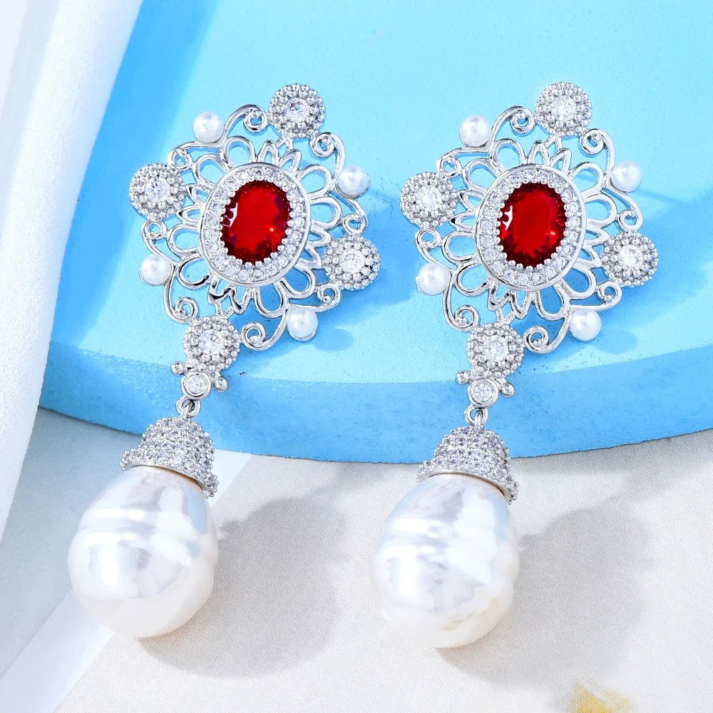 Missvikki Boho Charm Ins Style أقراط متدلية من اللؤلؤ الطبيعي للنساء لحفلات الزفاف وحفلات الزفاف مجوهرات صيفية أصلية للسيدات