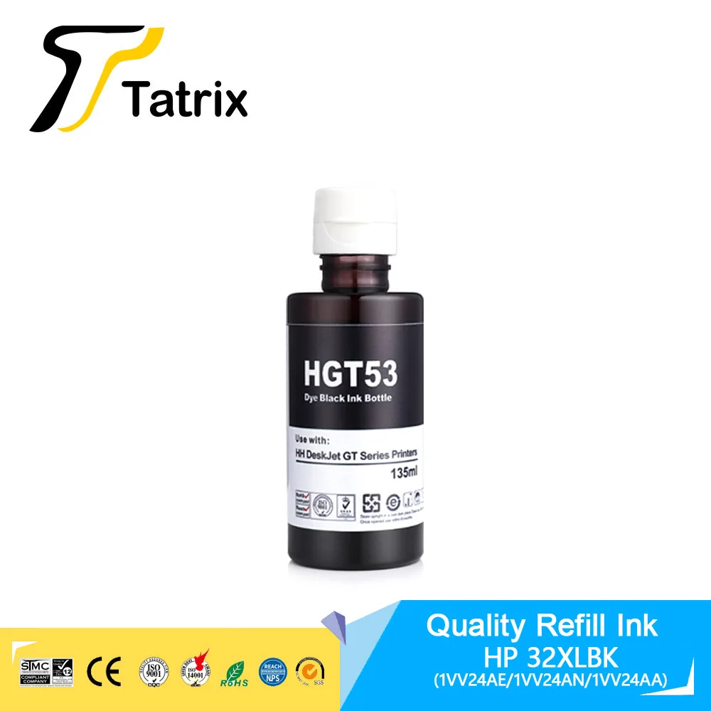 Tatrix Refill Dye Ink Kit For HP GT53XL GT52 For HP Ink Tank 319/410/419,Smart Tank 500/502/508/511/514/515/518/519/530/531/532