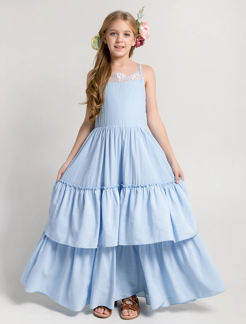 Summer Princess Flower Girls Party Dress Baby Kids Wedding Elegant Dresses Vestidos Children Clothing for 4 6 8 10 12 Years