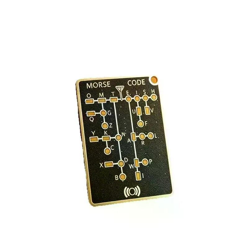 LED Morse Code Trainer Card Pocket-Sized Portable Encryption Practice Device Lightweight Morse Code Practice Trainer