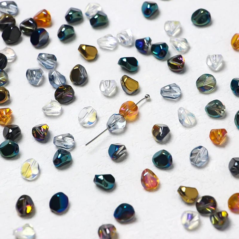 30Pcs/lot 8MM Mixed Glass Crystal Beads Irregular WaterDrop Shape Loose Spacer Beads For DIY Charms Jewellry Making Supplies