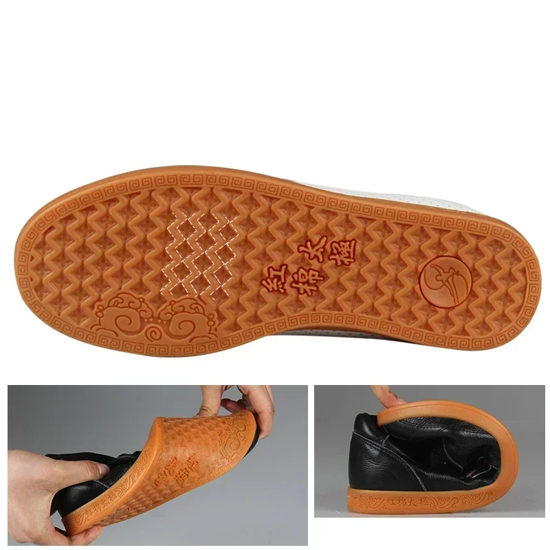 New Genuine Leather Breathable Kung Fu Tai Chi Shoes Martial Art Shoes Wushu Sport Sneakers Cowhide Leather Unisex Men Women 202