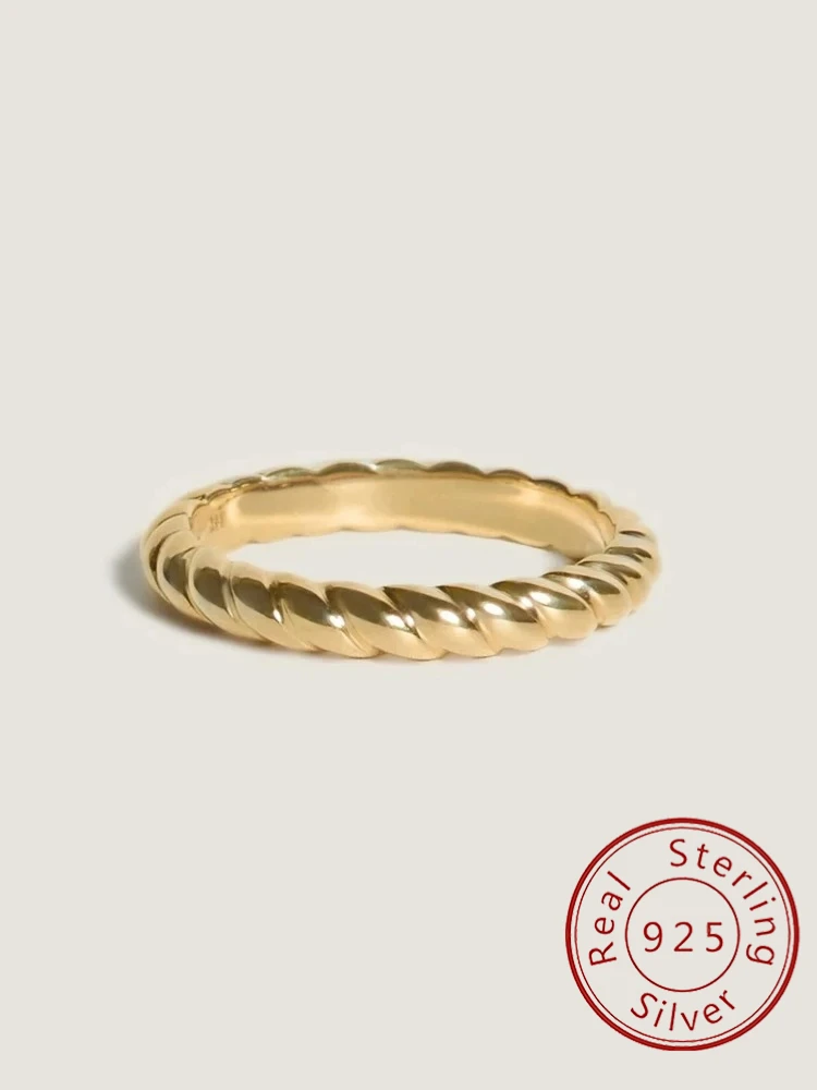 

Кольцо из стерлингового серебра 925 пробы, модное минимализм, 3 мм, витое кольцо с узором для женщин, помолвка, вечеринка, повседневная одежда, высококачественные ювелирные изделия