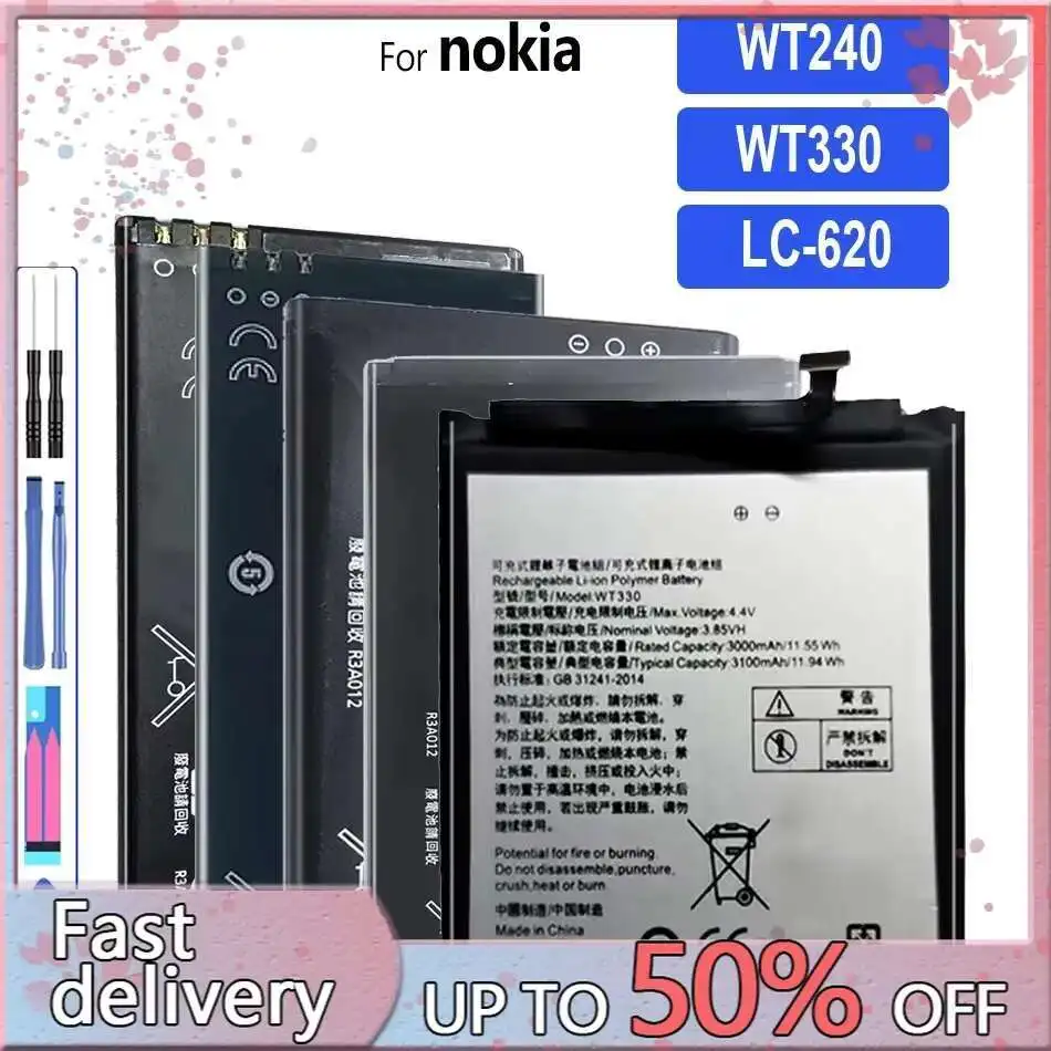 

LC-620 WT240 WT330 Phone Battery For Nokia 3.2 TA-1154 TA-1156 4.2 7.2 Batteries 3.85V High Quality Bateria