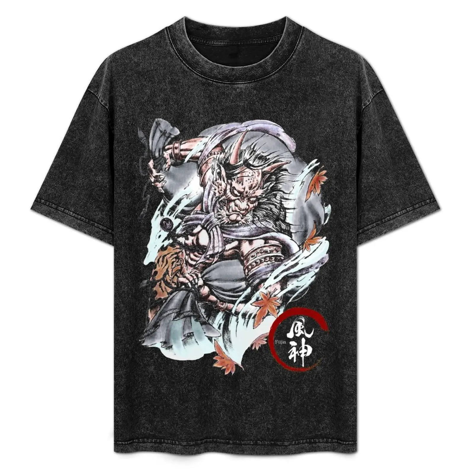 Fujin (The Japanese God of The Wind) demon devil oni tattoo T-Shirt customs design your own vintage graphic tee t shirts men