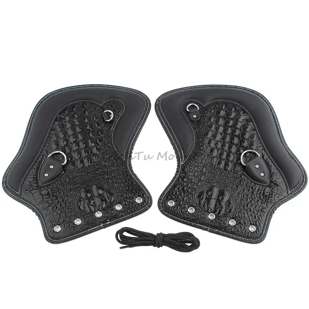 1 Set Motorcycle PU Leather Insulation Pad Heat Shield Deflectors Black Saddle Pad For Harley Davidson Road Glide Sportster Dyna