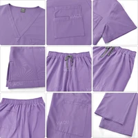 Uniforme médical gommage hôpital travail gommages ensemble en gros soins infirmiers gommage uniformes femmes soins de santé pharmacie clinique vêtements de travail 6