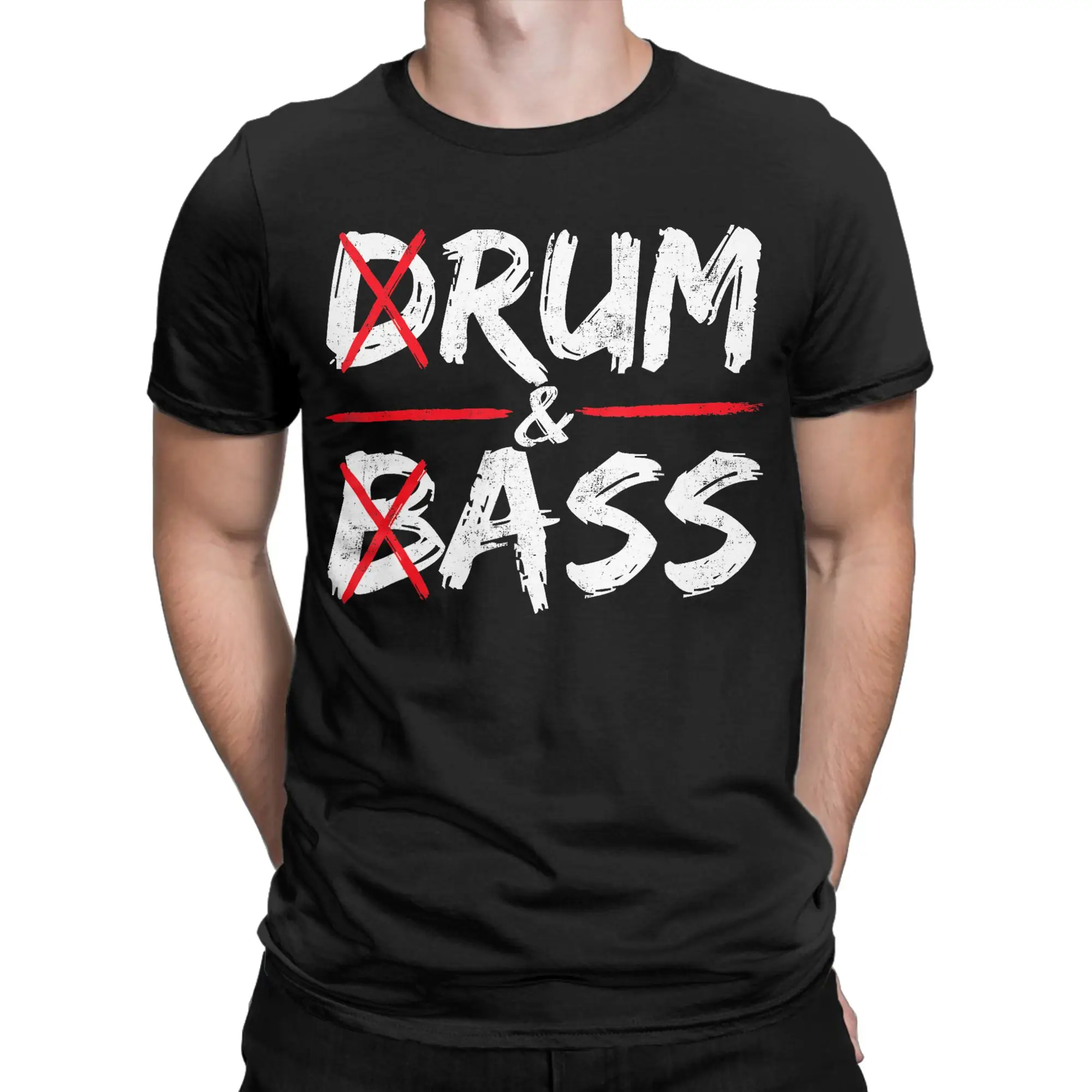 Men's Vintage Drum &Amp; Bass Rum &Amp; Ass Funny T Shirts  Pure Cotton Tops Cool Short Sleeve O Neck Tee Shirt Printed T-Shirts
