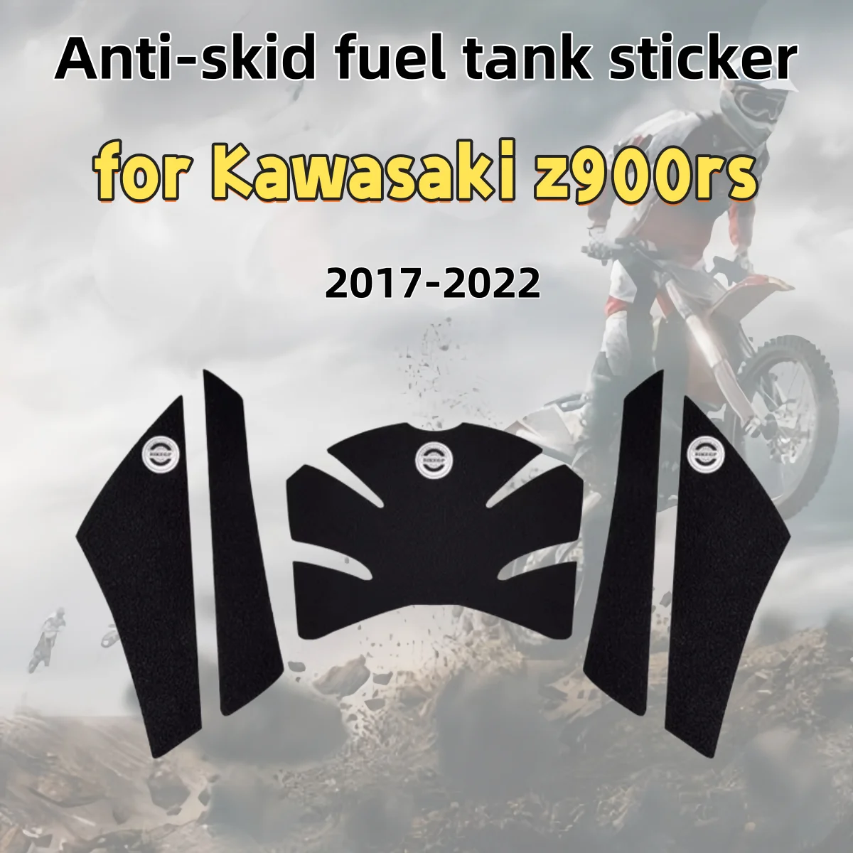 for Kawasaki z900rs 2017-2022 fuel tank sticker protective body sticker anti-scratch modified fishbone sticker black