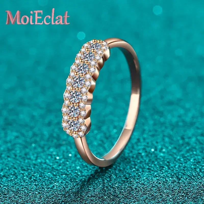 

Роскошные золотые кольца с муассанитом цвета шампанского 37 очков для женщин, модные высококачественные блестящие свадебные украшения из белого золота 18 карат, подарки