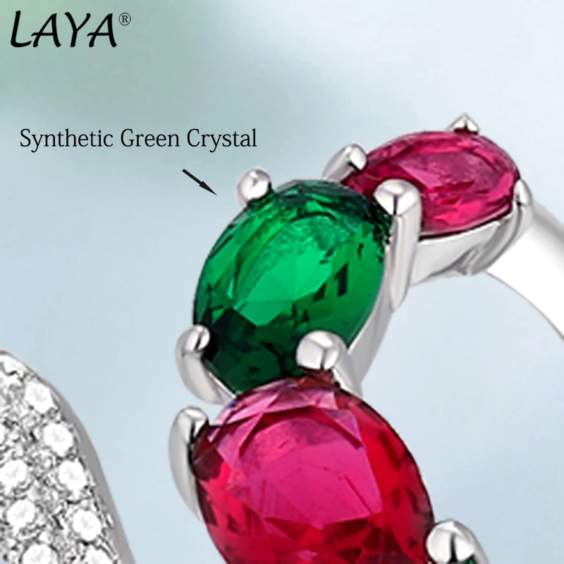 LAYA 925 Sterling Silver Color Stone Personalized Design Irregular Neutral Finger Ring For Women Men Fashion Original Jewelry