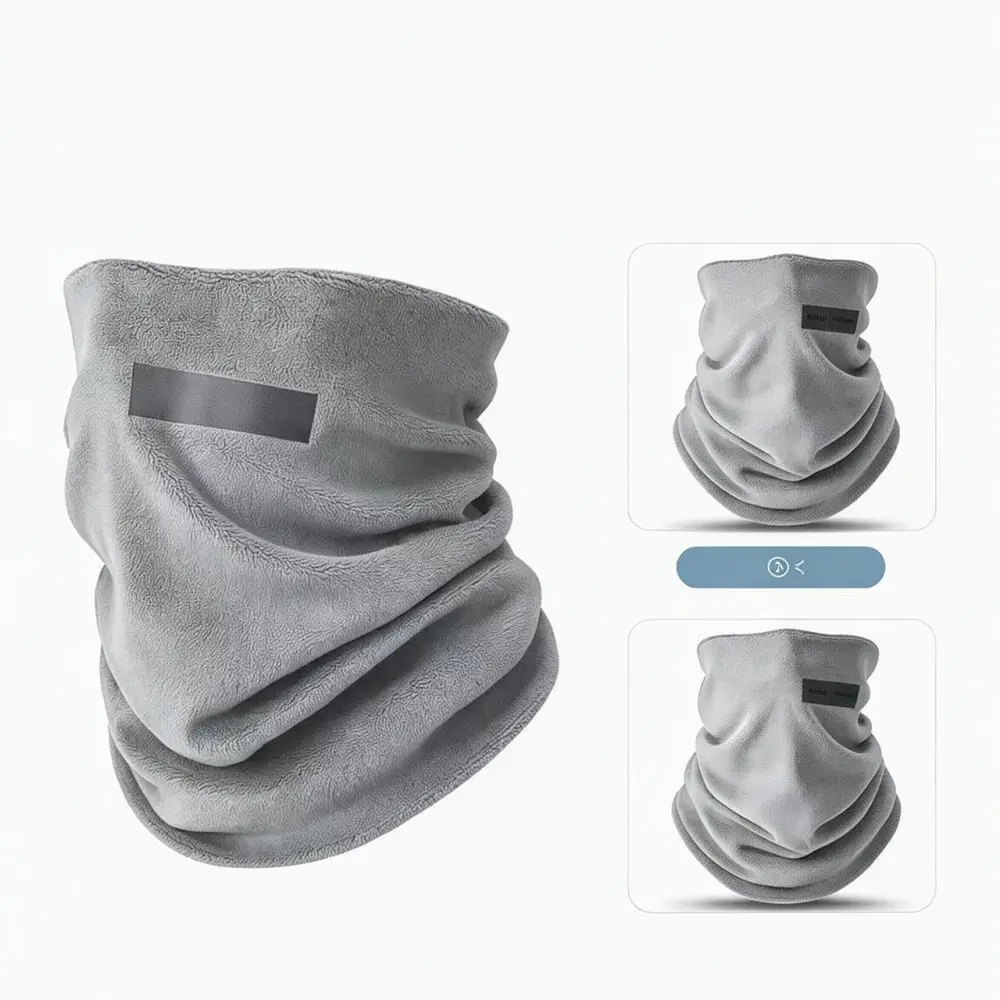 Thermal Neck Scarf Winter Windproof Mask Double Layer Fleece Knit Balaclava For Men Women Outdoor Cycling Hiking Protection