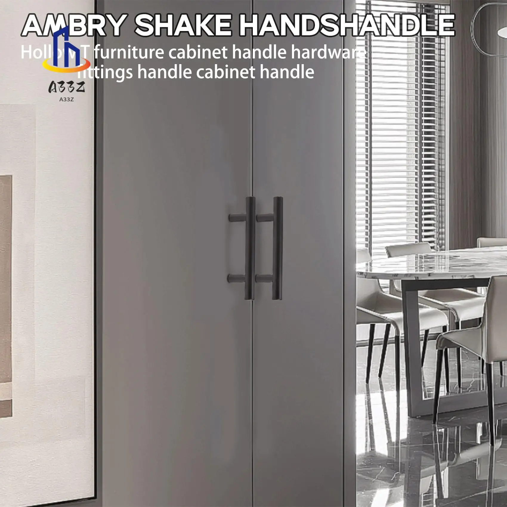 A33Z-10 Pack 5 Inch Cabinet Pulls Matte Black Stainless Steel Kitchen Cupboard Handles Cabinet Handles 5 Inch Length, 3 Inch Hol