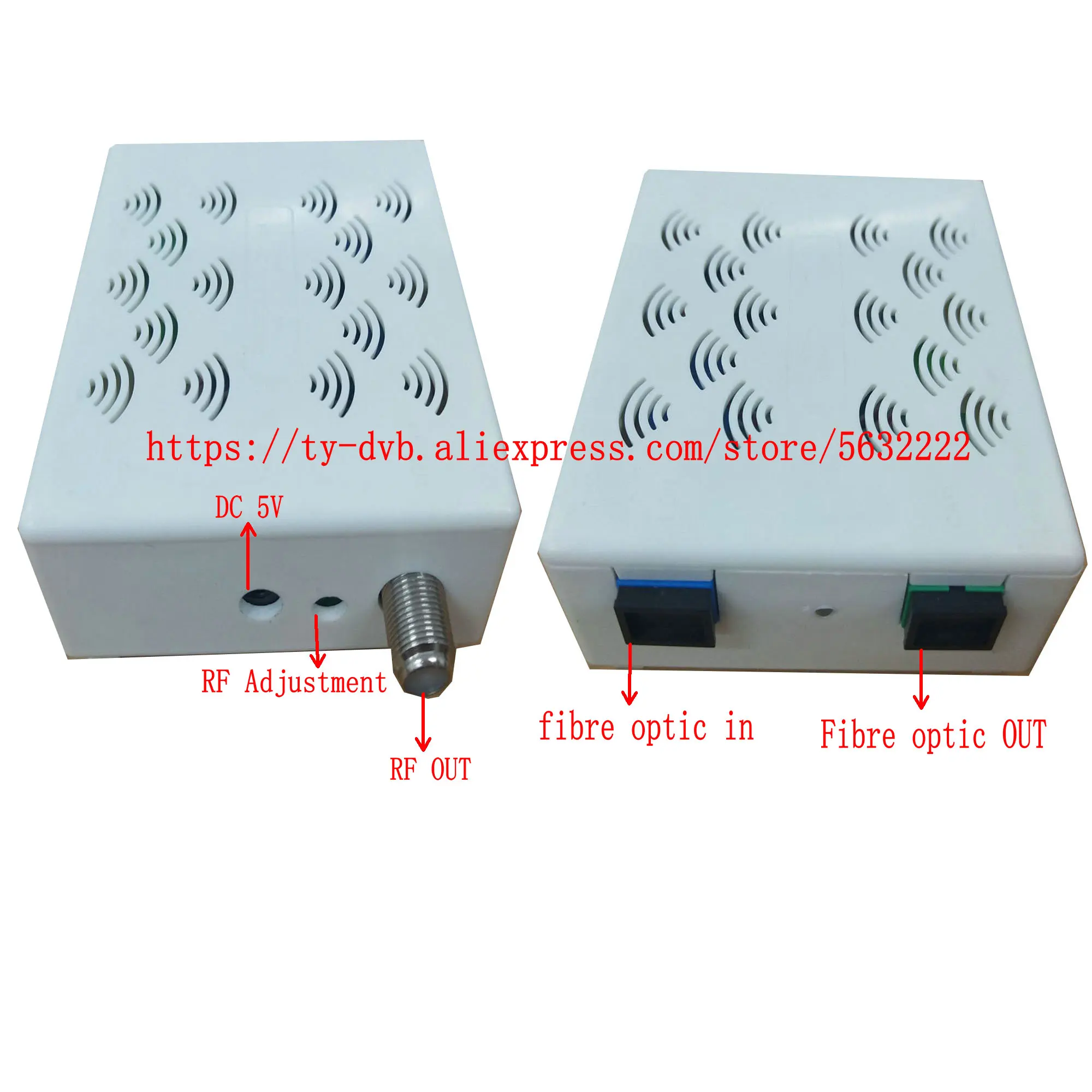 ตัวรับสัญญาณไฟเบอร์ FTTH ที่ใช้งาน 1550 นาโนเมตร, ตัวรับสัญญาณไฟเบอร์ WDM ไฟเบอร์เป็น RF, อินพุตไฟเบอร์ (ออกอากาศ RF + เอาต์พุตไฟเบอร์)