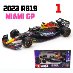 Bburago 1:43 F1 Red Bull Racing RB19 Miami GP 2023 1 # Max verpunpen 11 # savior Perez Alloy Car Die Cast Model