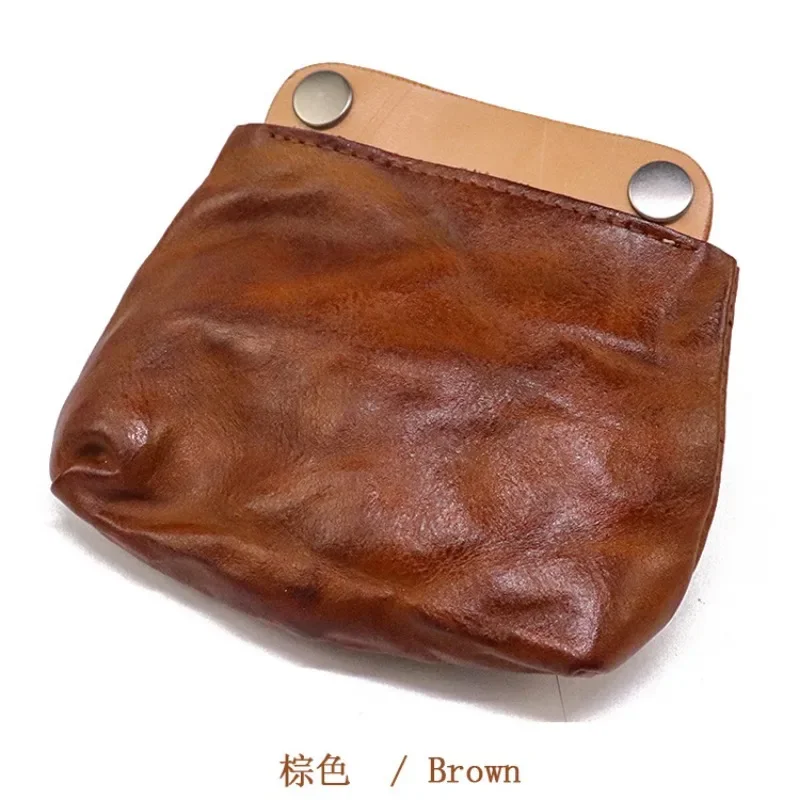 

Vintage old coin purse hand-rubbed color plant tanned leather matching color simple lady card bag card sleeve coin purse