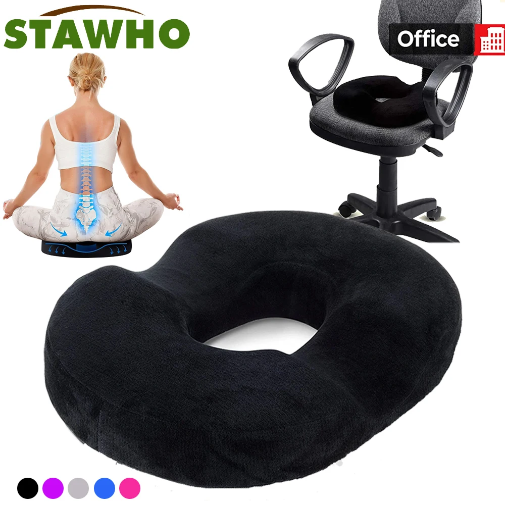 

Donut Pillow Seat Cushion Orthopedic Design,Tailbone,Coccyx Memory Foam Pillow,Pain Relief for Hemorrhoid,Pregnancy,Sciatica