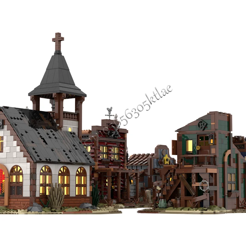 NEW 10056 PCS MOC Hot selling Medieval Western Town Building Block Retro Construction Model Display Toy For Kids Assembly Gifts