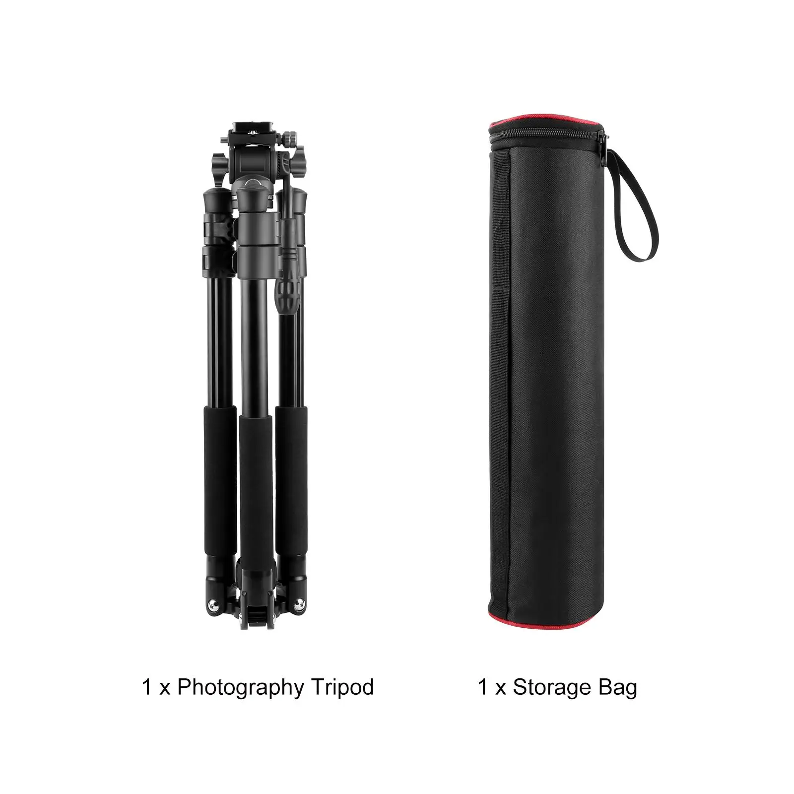 PULUZ 1,6 m omgekeerd opvouwbaar professioneel videostatief met vloeistofsleepkop voor Canon Nikon Sony DSLR-camera's Statief