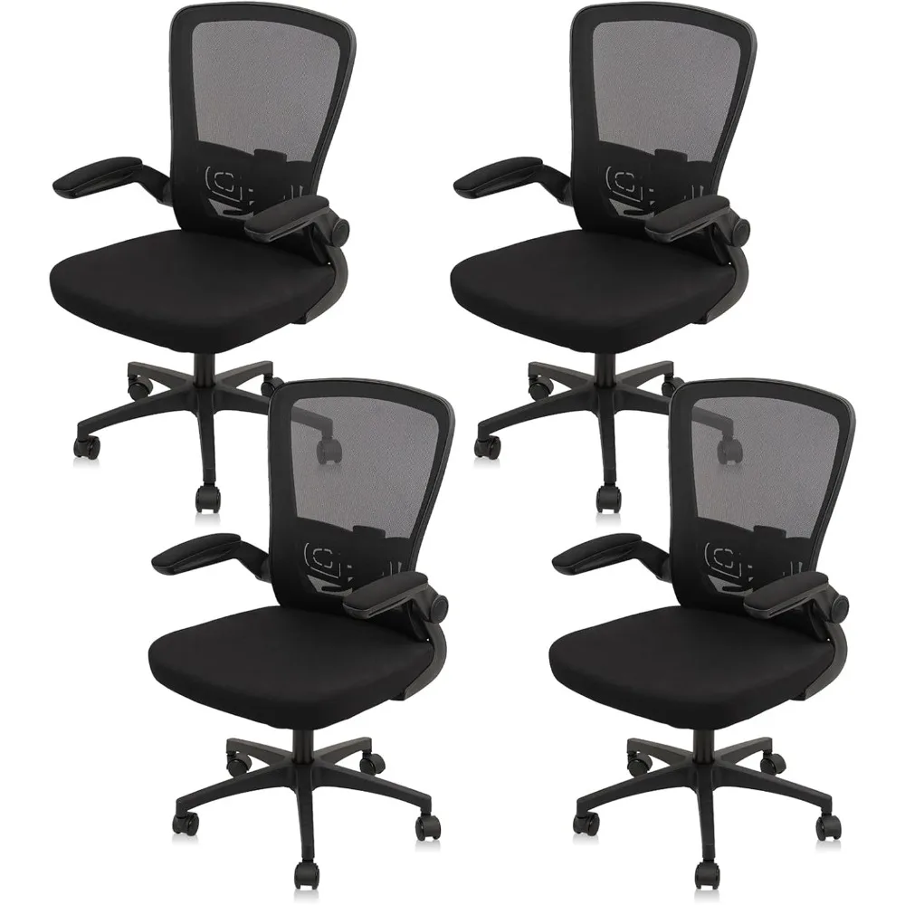 

Office Desk Chairs with Wheels, Ergonomic Mesh Chair with Adjustable Height Lumbar Support, Rolling Swivel Computer Task Chair w